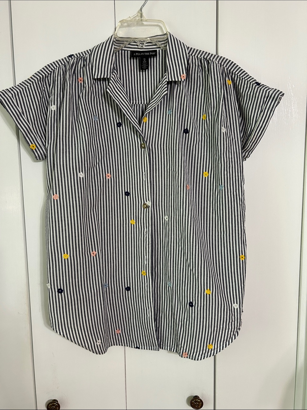 A Pea in the Pod Maternity cotton embroidered blouse